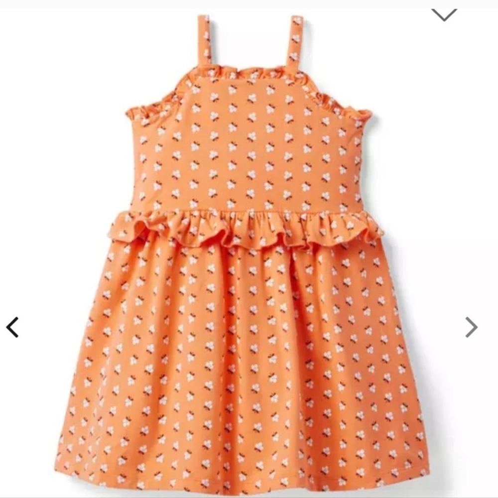 Janie and Jack Floral Orange Dress ( size 5 years )